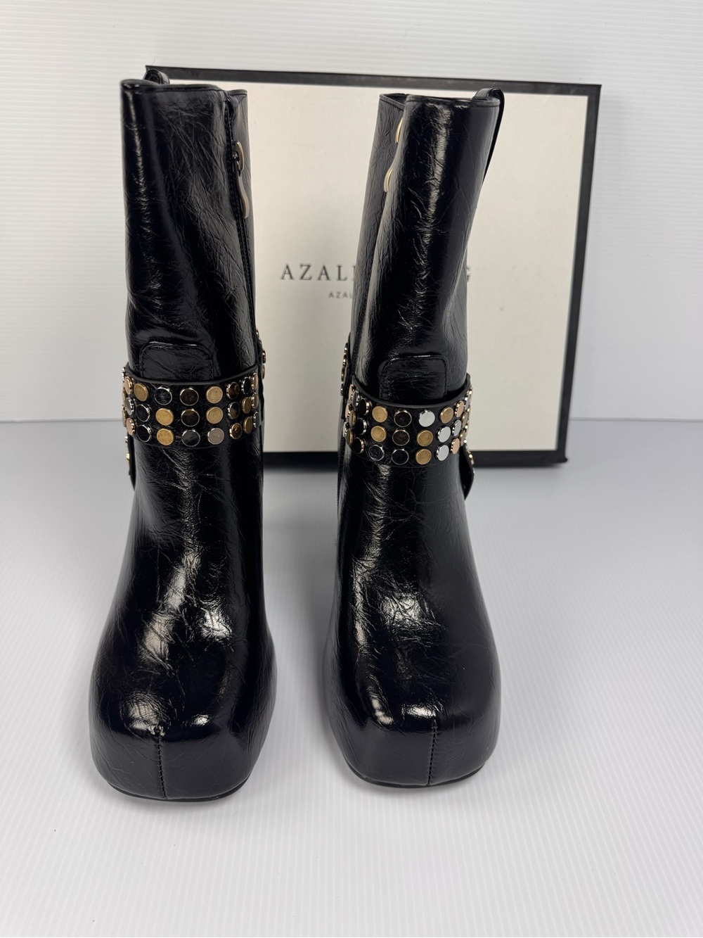 Azalea Wang DYZMA Studded Platform Boots – Black – NIB 🔥 - Picture 3 of 6